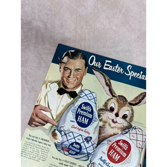Vintage 1951 Swifts Premium Easter Ham Vintage Ad Magazine Print Foods Meats - Picture 8 of 10